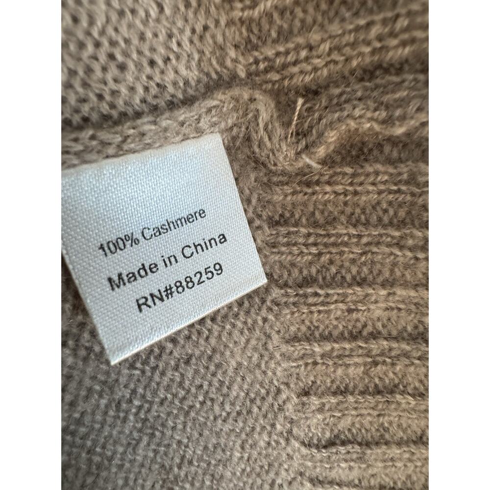 Subtle Luxury Cashmere Longline Cardigan Sweater Size Medium Large Beige - Picture 5 of 5